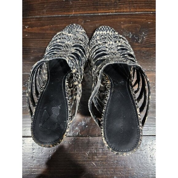 EUC Calvin Klein Phillipa Snake Print Wedge Sandals/Sz. 10M - Picture 7 of 9